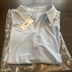 Johnnie-O Light Blue Polo Shirt with White Trim